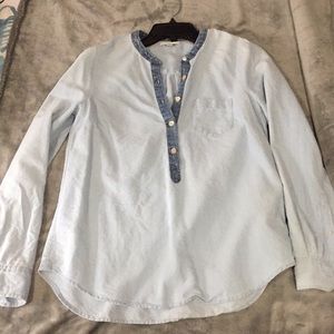 Denim/chambray j Crew half button down!